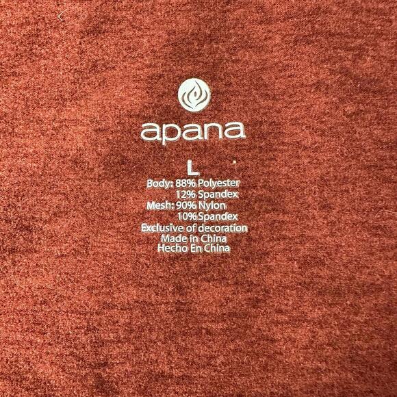 L Womens Apana Womens Red Active Athletic Cropped Tank Top w/ Sports Bra - Picture 3 of 5